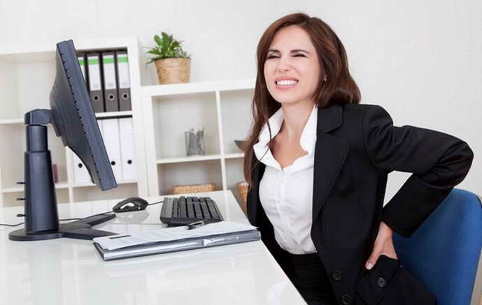 dor nas costas devido à osteocondrose torácica