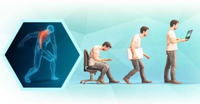 má postura ao trabalhar em um computador e osteocondrose torácica